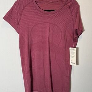 Burgundy Lululemon Swiftly Tech Short Sleeve Top